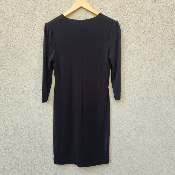 Boston Proper Dress Women's Small Black Rayon Classic Modest Minimalist Career - Picture 6 of 9